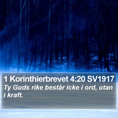 1 Korinthierbrevet 4:20 SV1917 Bible Verse Image