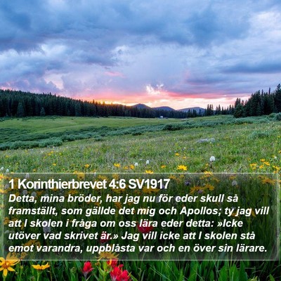 1 Korinthierbrevet 4:6 SV1917 Bible Verse Image