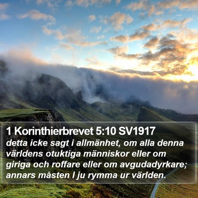 1 Korinthierbrevet 5:10 SV1917 Bible Verse Image