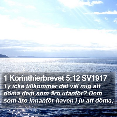1 Korinthierbrevet 5:12 SV1917 Bible Verse Image