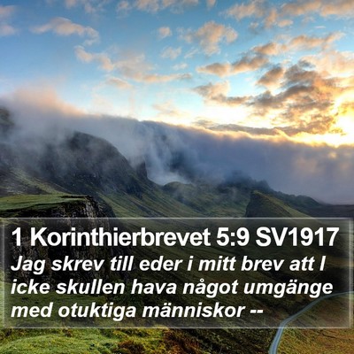 1 Korinthierbrevet 5:9 SV1917 Bible Verse Image
