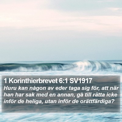 1 Korinthierbrevet 6:1 SV1917 Bible Verse Image