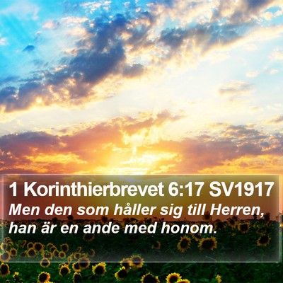 1 Korinthierbrevet 6:17 SV1917 Bible Verse Image