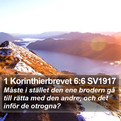 1 Korinthierbrevet 6:6 SV1917 Bible Verse Image