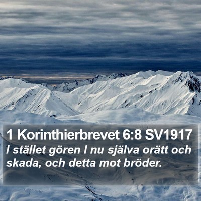 1 Korinthierbrevet 6:8 SV1917 Bible Verse Image