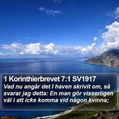 1 Korinthierbrevet 7:1 SV1917 Bible Verse Image