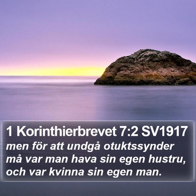 1 Korinthierbrevet 7:2 SV1917 Bible Verse Image
