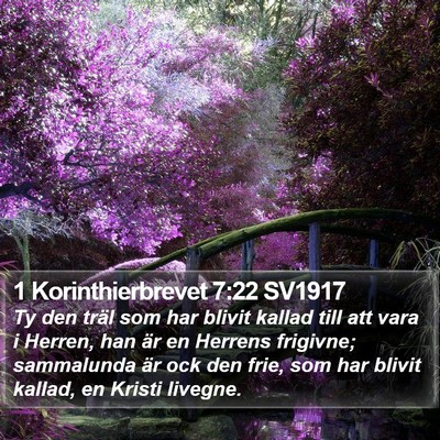 1 Korinthierbrevet 7:22 SV1917 Bible Verse Image