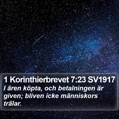 1 Korinthierbrevet 7:23 SV1917 Bible Verse Image
