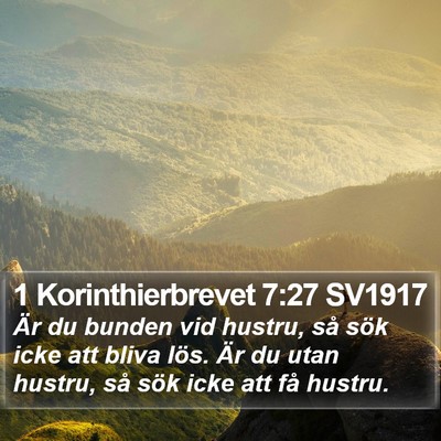 1 Korinthierbrevet 7:27 SV1917 Bible Verse Image