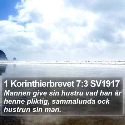 1 Korinthierbrevet 7:3 SV1917 Bible Verse Image