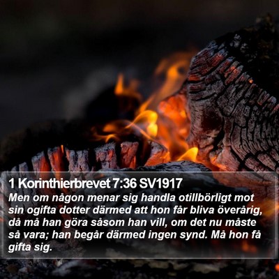 1 Korinthierbrevet 7:36 SV1917 Bible Verse Image