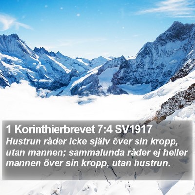 1 Korinthierbrevet 7:4 SV1917 Bible Verse Image