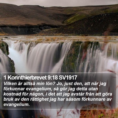 1 Korinthierbrevet 9:18 SV1917 Bible Verse Image