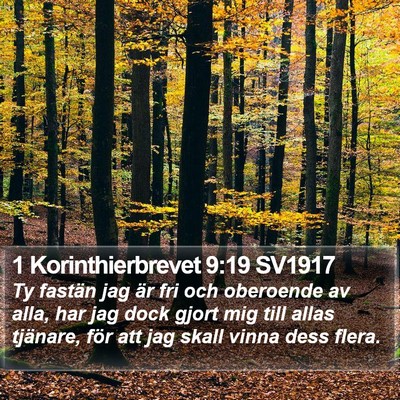 1 Korinthierbrevet 9:19 SV1917 Bible Verse Image
