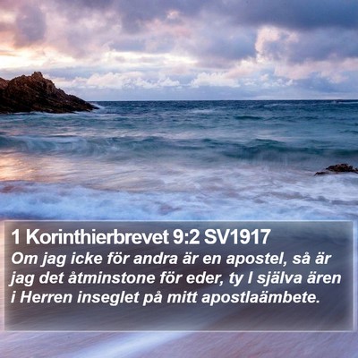1 Korinthierbrevet 9:2 SV1917 Bible Verse Image