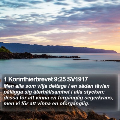 1 Korinthierbrevet 9:25 SV1917 Bible Verse Image