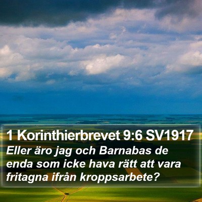 1 Korinthierbrevet 9:6 SV1917 Bible Verse Image