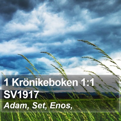 1 Krönikeboken 1:1 SV1917 Bible Verse Image