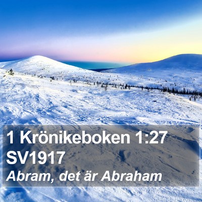 1 Krönikeboken 1:27 SV1917 Bible Verse Image