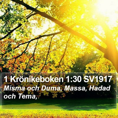 1 Krönikeboken 1:30 SV1917 Bible Verse Image
