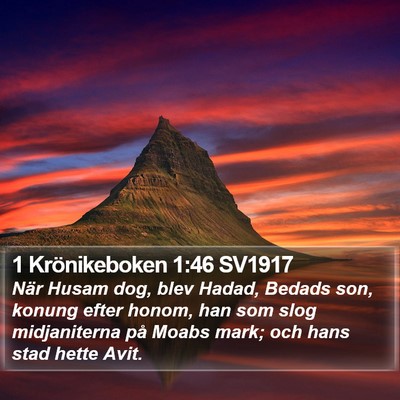 1 Krönikeboken 1:46 SV1917 Bible Verse Image