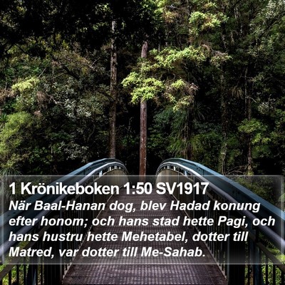 1 Krönikeboken 1:50 SV1917 Bible Verse Image