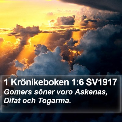 1 Krönikeboken 1:6 SV1917 Bible Verse Image