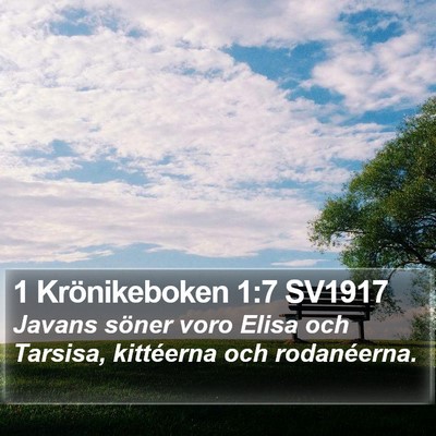 1 Krönikeboken 1:7 SV1917 Bible Verse Image