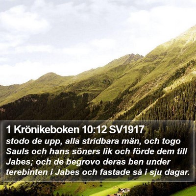 1 Krönikeboken 10:12 SV1917 Bible Verse Image