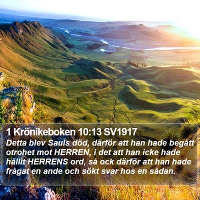 1 Krönikeboken 10:13 SV1917 Bible Verse Image