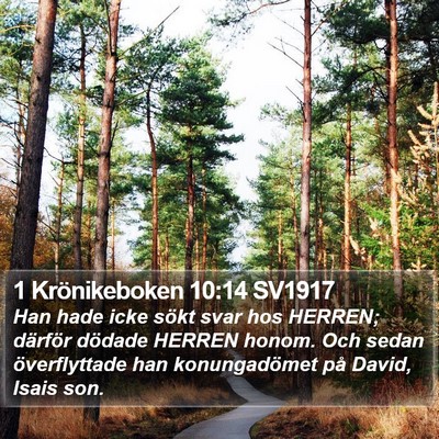 1 Krönikeboken 10:14 SV1917 Bible Verse Image