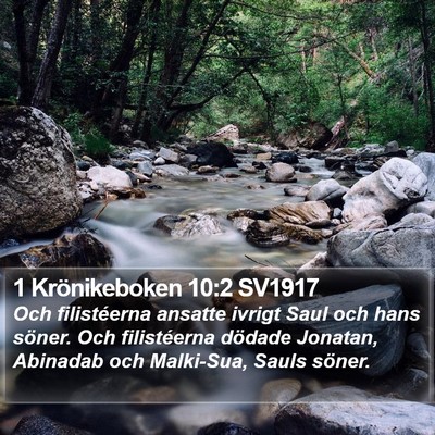 1 Krönikeboken 10:2 SV1917 Bible Verse Image