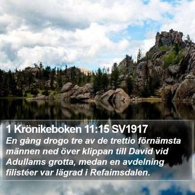 1 Krönikeboken 11:15 SV1917 Bible Verse Image