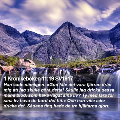 1 Krönikeboken 11:19 SV1917 Bible Verse Image
