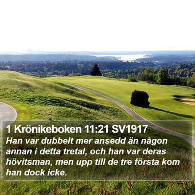 1 Krönikeboken 11:21 SV1917 Bible Verse Image
