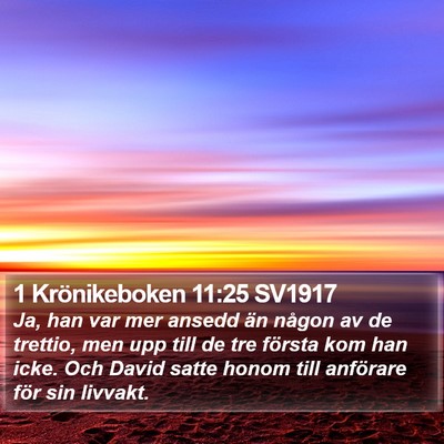 1 Krönikeboken 11:25 SV1917 Bible Verse Image