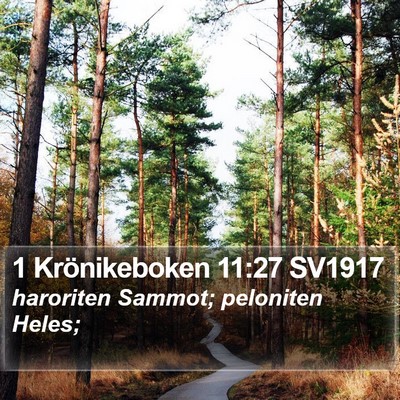 1 Krönikeboken 11:27 SV1917 Bible Verse Image