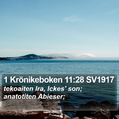 1 Krönikeboken 11:28 SV1917 Bible Verse Image