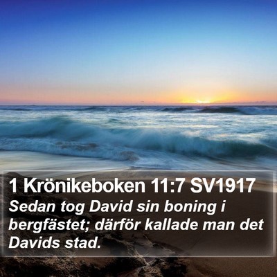 1 Krönikeboken 11:7 SV1917 Bible Verse Image