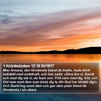 1 Krönikeboken 12:18 SV1917 Bible Verse Image