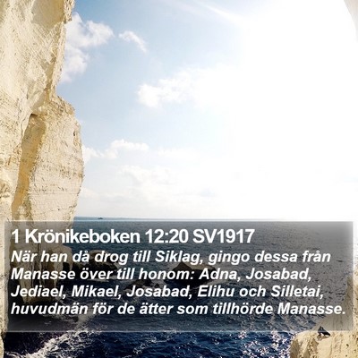 1 Krönikeboken 12:20 SV1917 Bible Verse Image