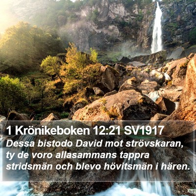 1 Krönikeboken 12:21 SV1917 Bible Verse Image