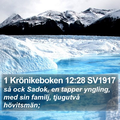 1 Krönikeboken 12:28 SV1917 Bible Verse Image