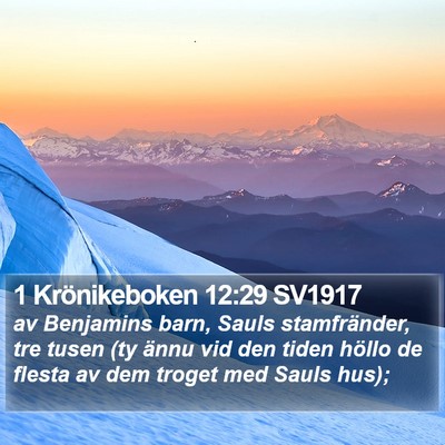 1 Krönikeboken 12:29 SV1917 Bible Verse Image