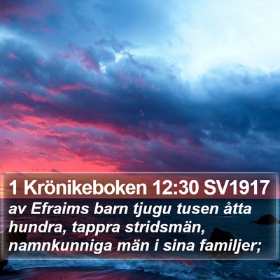1 Krönikeboken 12:30 SV1917 Bible Verse Image