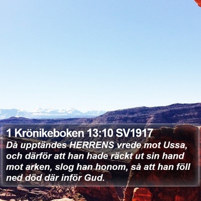 1 Krönikeboken 13:10 SV1917 Bible Verse Image