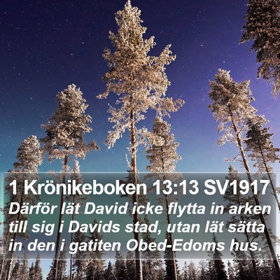 1 Krönikeboken 13:13 SV1917 Bible Verse Image