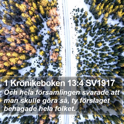 1 Krönikeboken 13:4 SV1917 Bible Verse Image