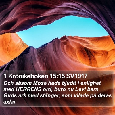 1 Krönikeboken 15:15 SV1917 Bible Verse Image